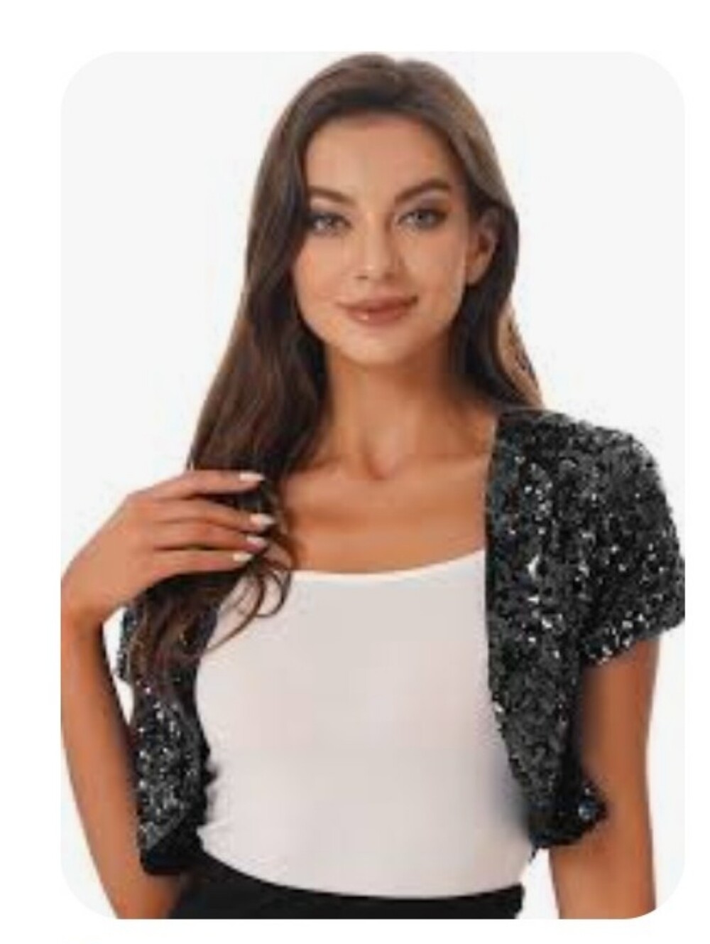Windsor Black Sequin Cropped Jacket